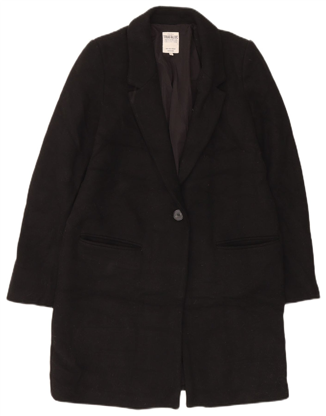 Женское пальто Zara UK 10, маленькое черное шерстяное