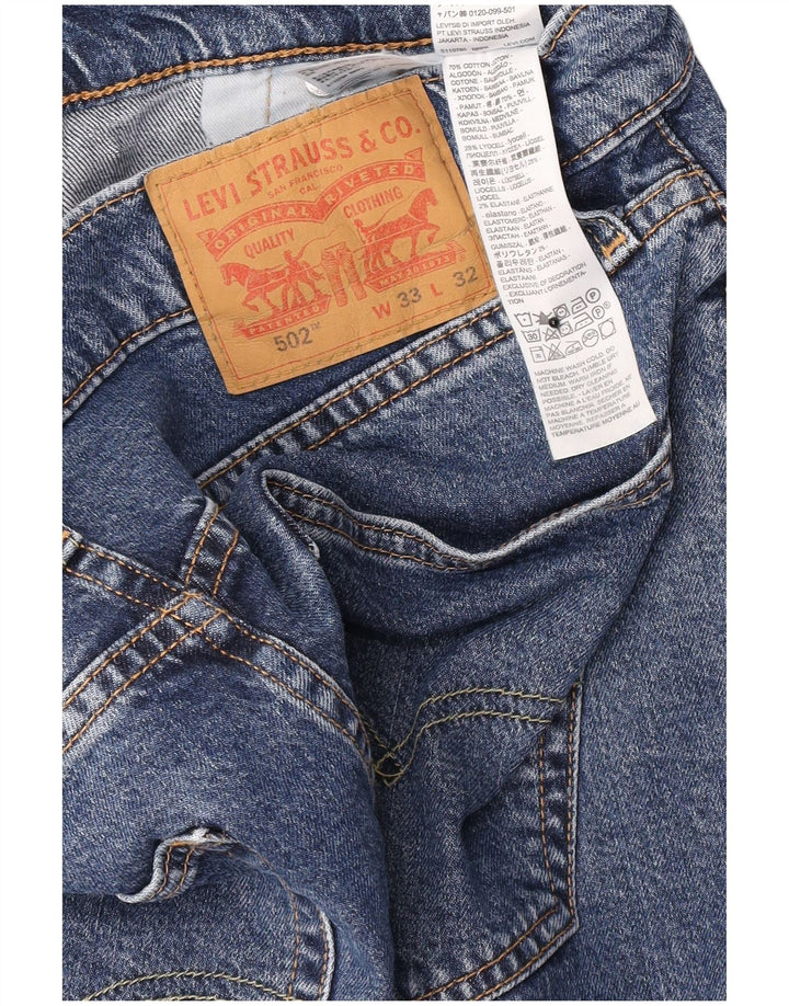 Мужские зауженные джинсы Levi's 502 W33 L29 синие, хлопок