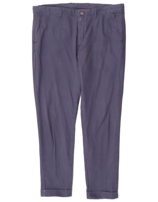 Мужские зауженные брюки-чиносы MASSIMO DUTTI EU 48 XL W38 L30 темно-синие