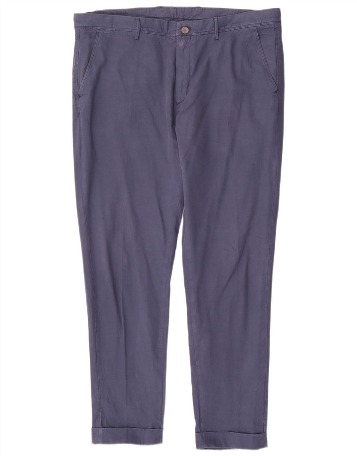 Мужские зауженные брюки-чиносы MASSIMO DUTTI EU 48 XL W38 L30 темно-синие