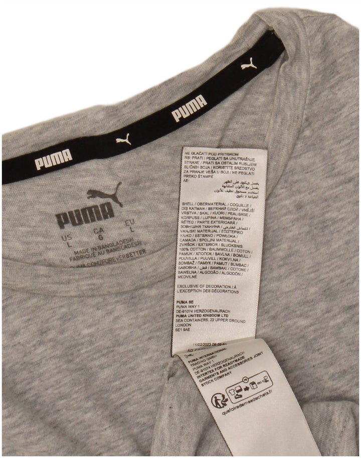 Женская футболка с рисунком PUMA Top UK 16, большой серый хлопок