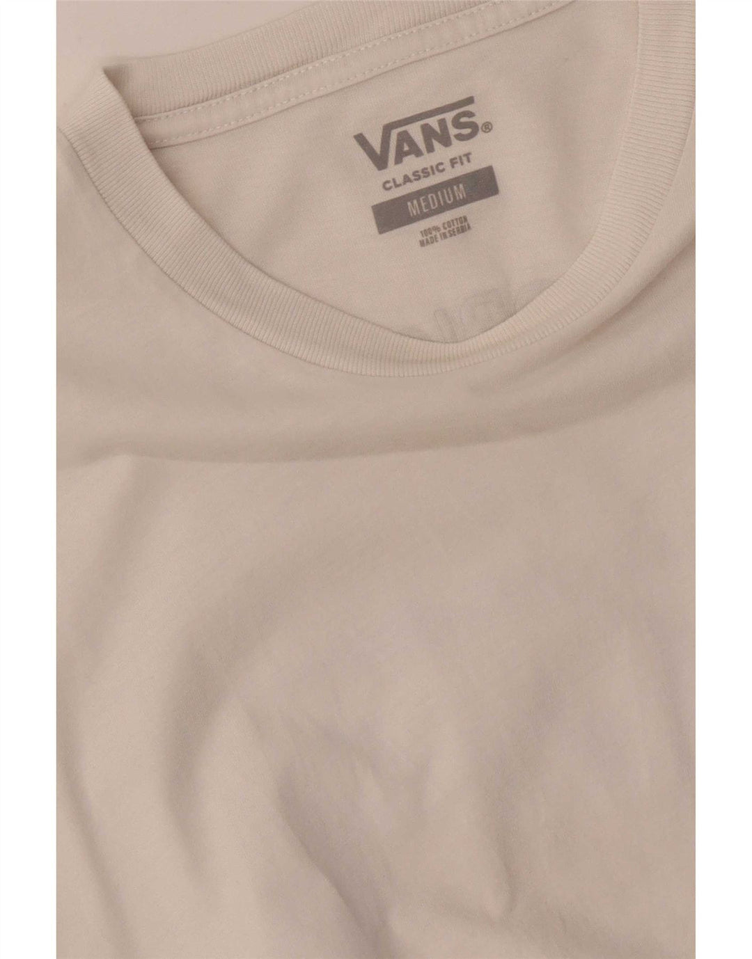 Мужская футболка классического кроя с рисунком Vans, хлопковый топ среднего размера, белый цвет