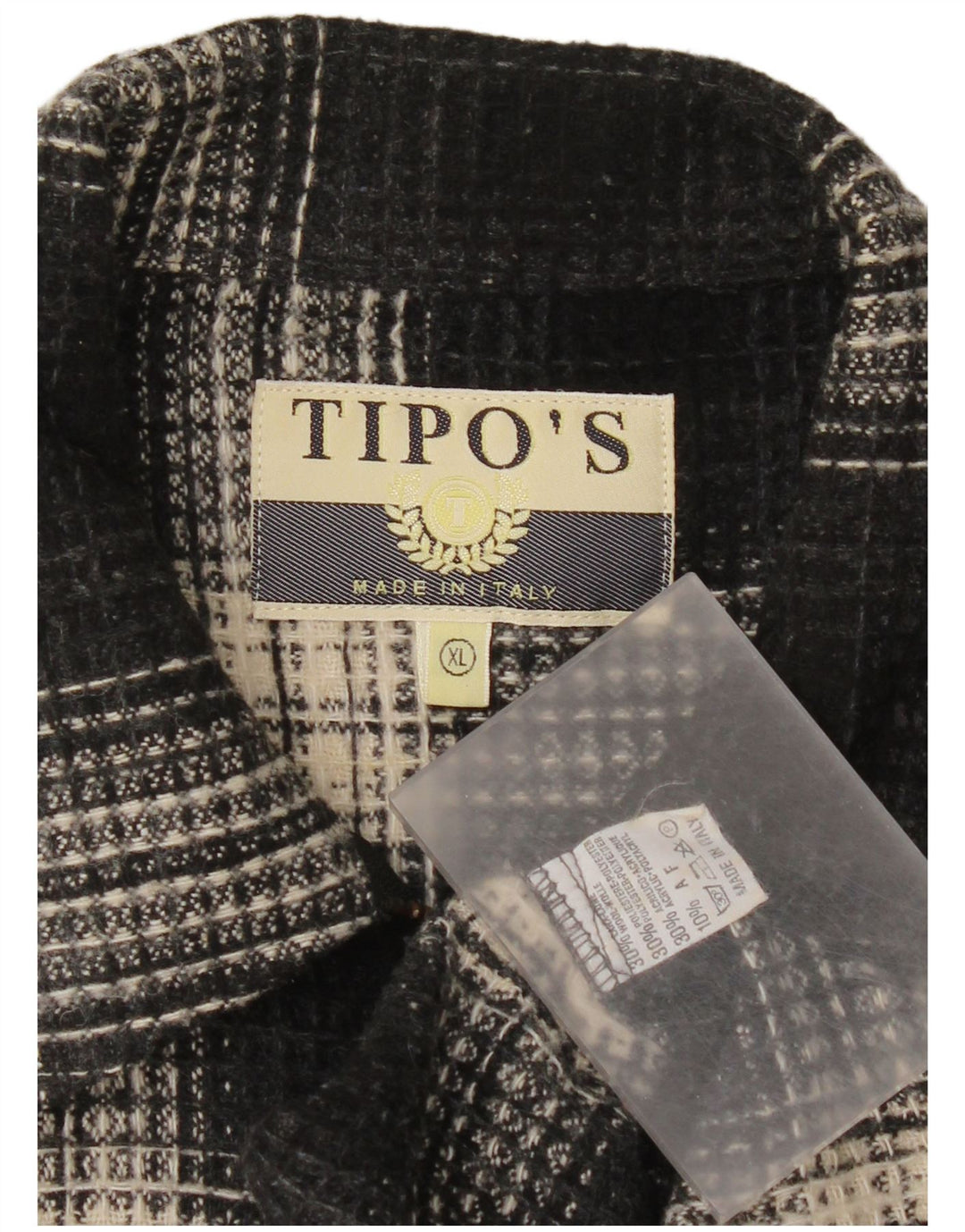Мужская верхняя рубашка Tipo' S, фланелевая рубашка XL, черная шерстяная клетка в клетку