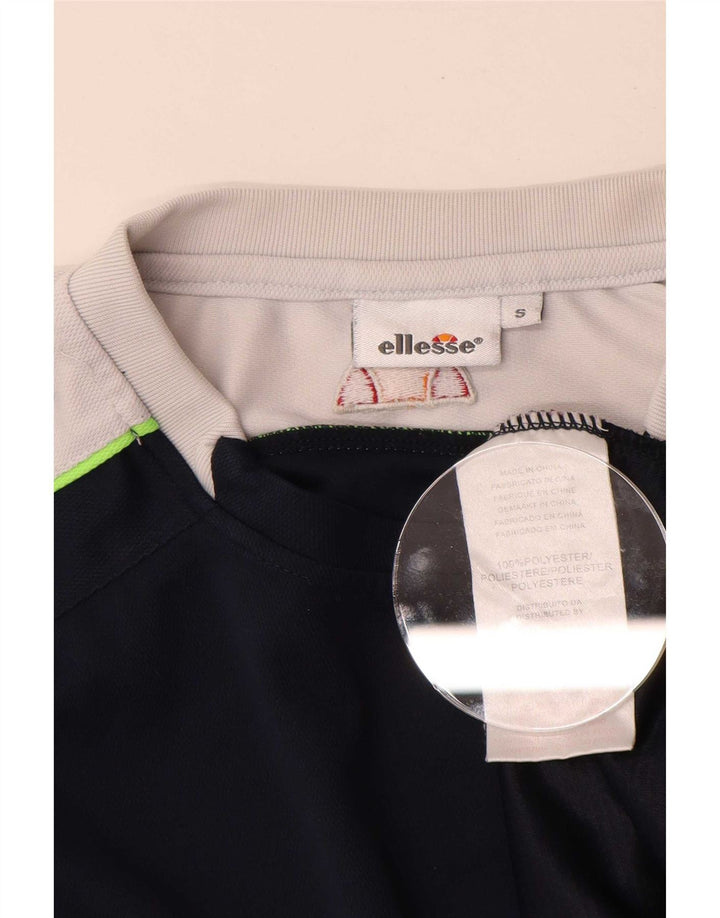 Мужская футболка Ellesse с рисунком, маленькая, темно-синяя, полиэстер с цветными блоками