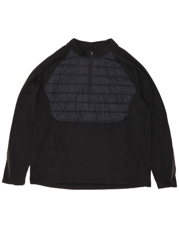 Мужской спортивный пуловер с воротником на молнии Nike Therma-Fit XL, черный спортивный костюм