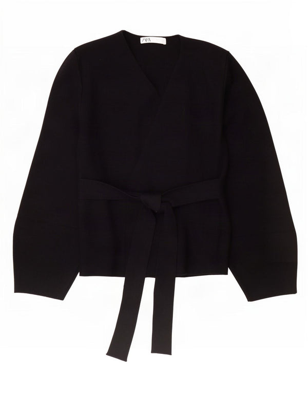 Женский кардиган Zara UK 10, маленький черный полиамид