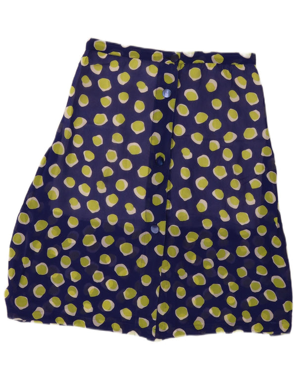 Винтажная женская юбка-трапеция W30, средний темно-синий в пятнистый цвет