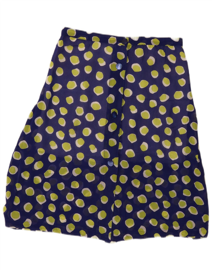 Винтажная женская юбка-трапеция W30, средний темно-синий в пятнистый цвет