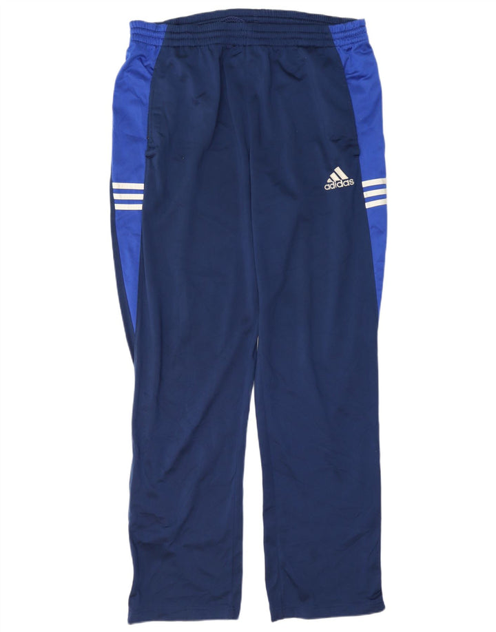 Мужские спортивные брюки Adidas, большие темно-синие, полиэстер с цветными блоками