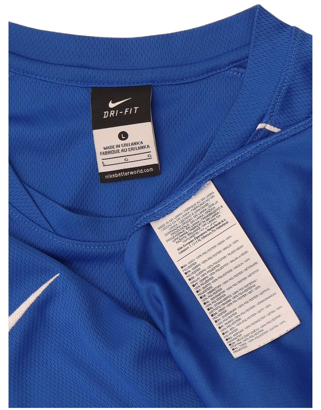 Мужская футболка Nike Dri Fit, большой синий полиэстер