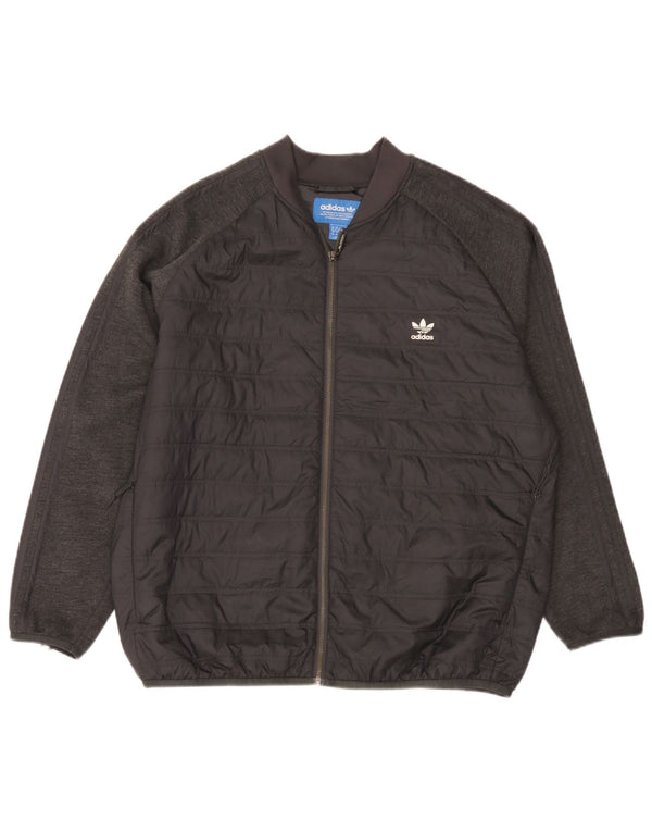 Мужская стеганая куртка Adidas UK 42 XL, черный полиэстер