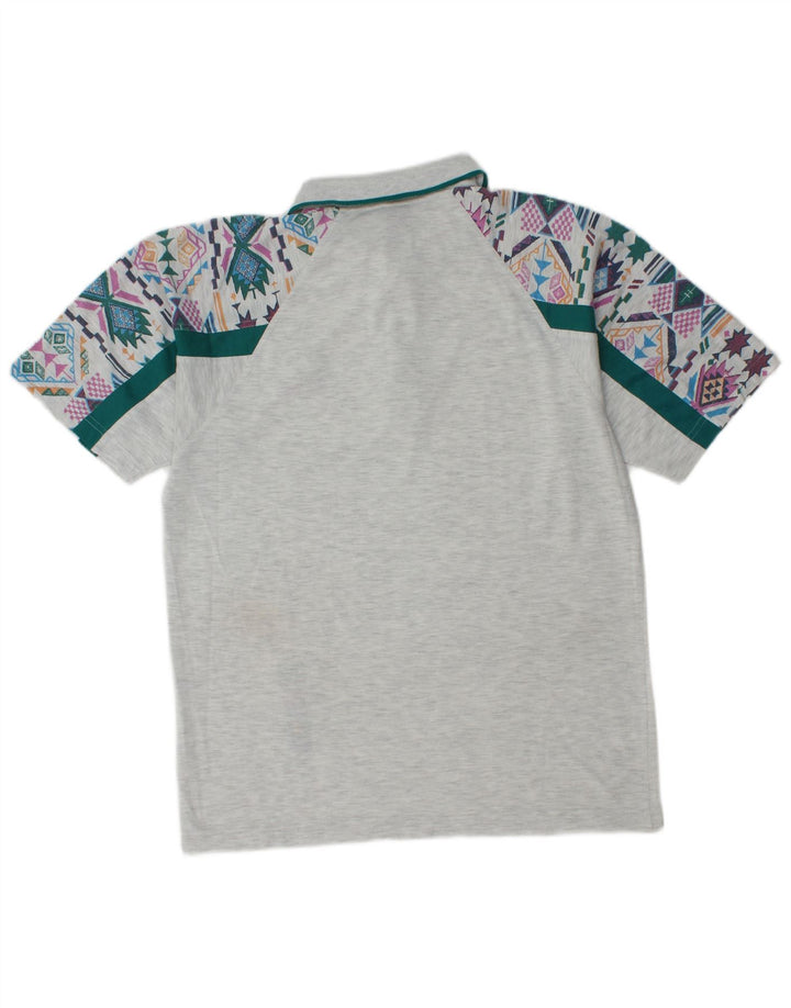 Мужская рубашка поло Lotto среднего серого цвета с геометрическим рисунком