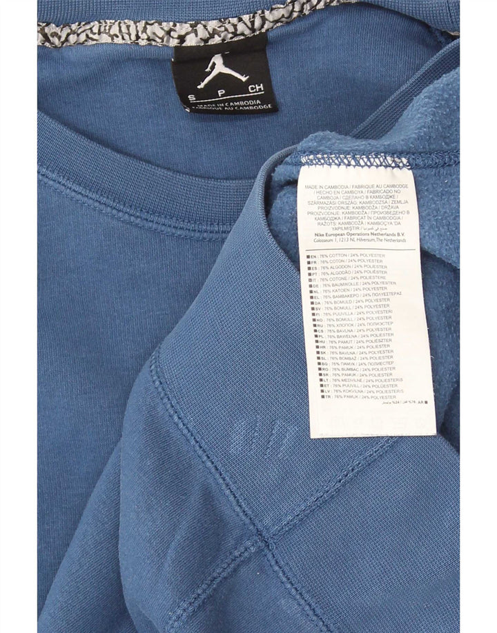 Мужской свитшот с рисунком Nike, маленький синий хлопковый джемпер