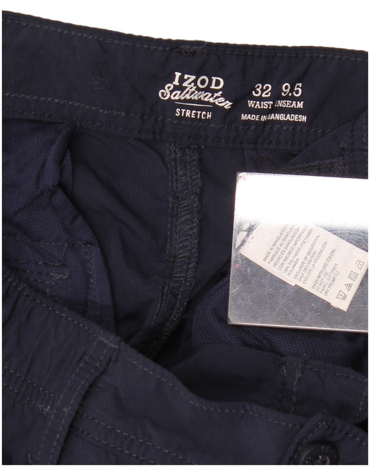IZOD Мужские шорты-карго для соленой воды W32, средние, темно-синие, полиамид