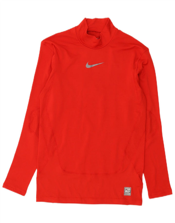 Мужской топ Nike Dri Fit с длинным рукавом, большой красный полиэстер