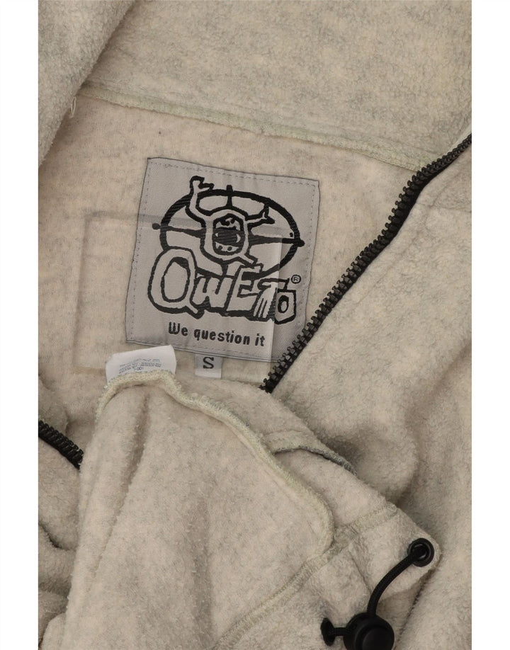 VINTAGE Mens Zip Neck Fleece Jumper Small Beige Polyester Vintage Vintage and Second-Hand Vintage from Messina Hembry 