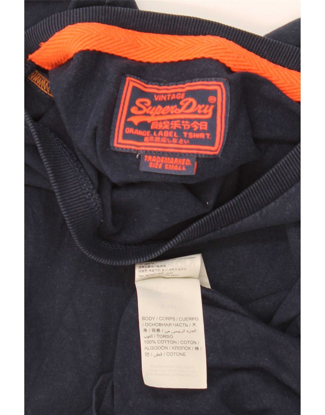 Мужская футболка Superdry, маленькая, темно-синяя, хлопковая
