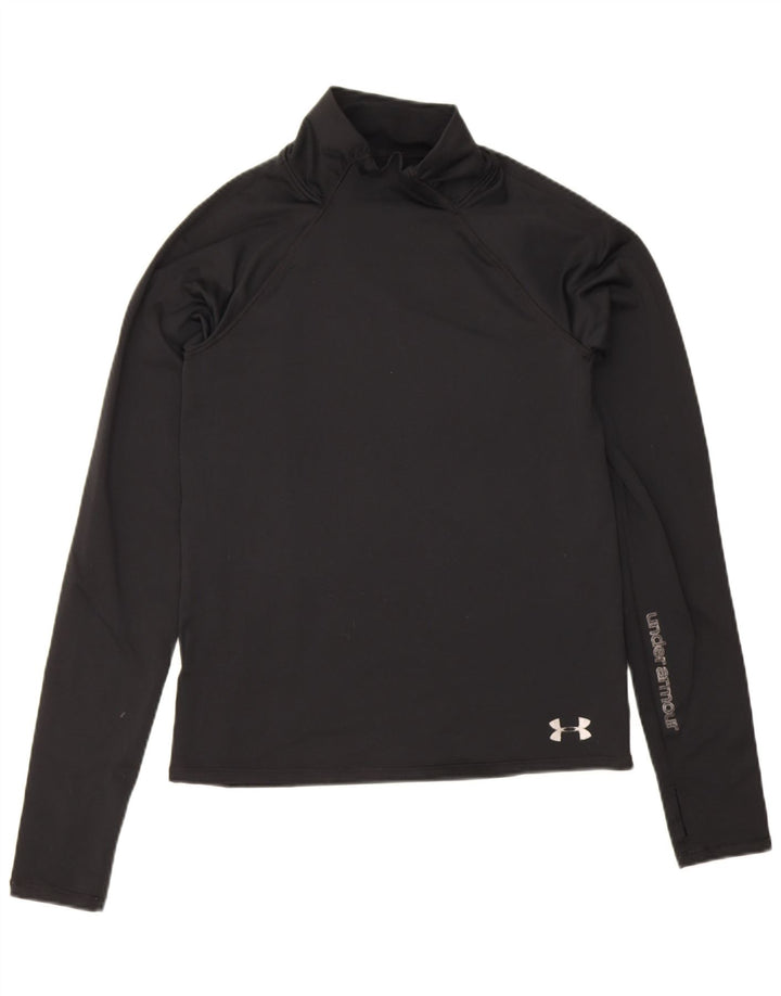 Женский топ с рисунком Under Armour с длинным рукавом UK 4 XS, черный полиэстер