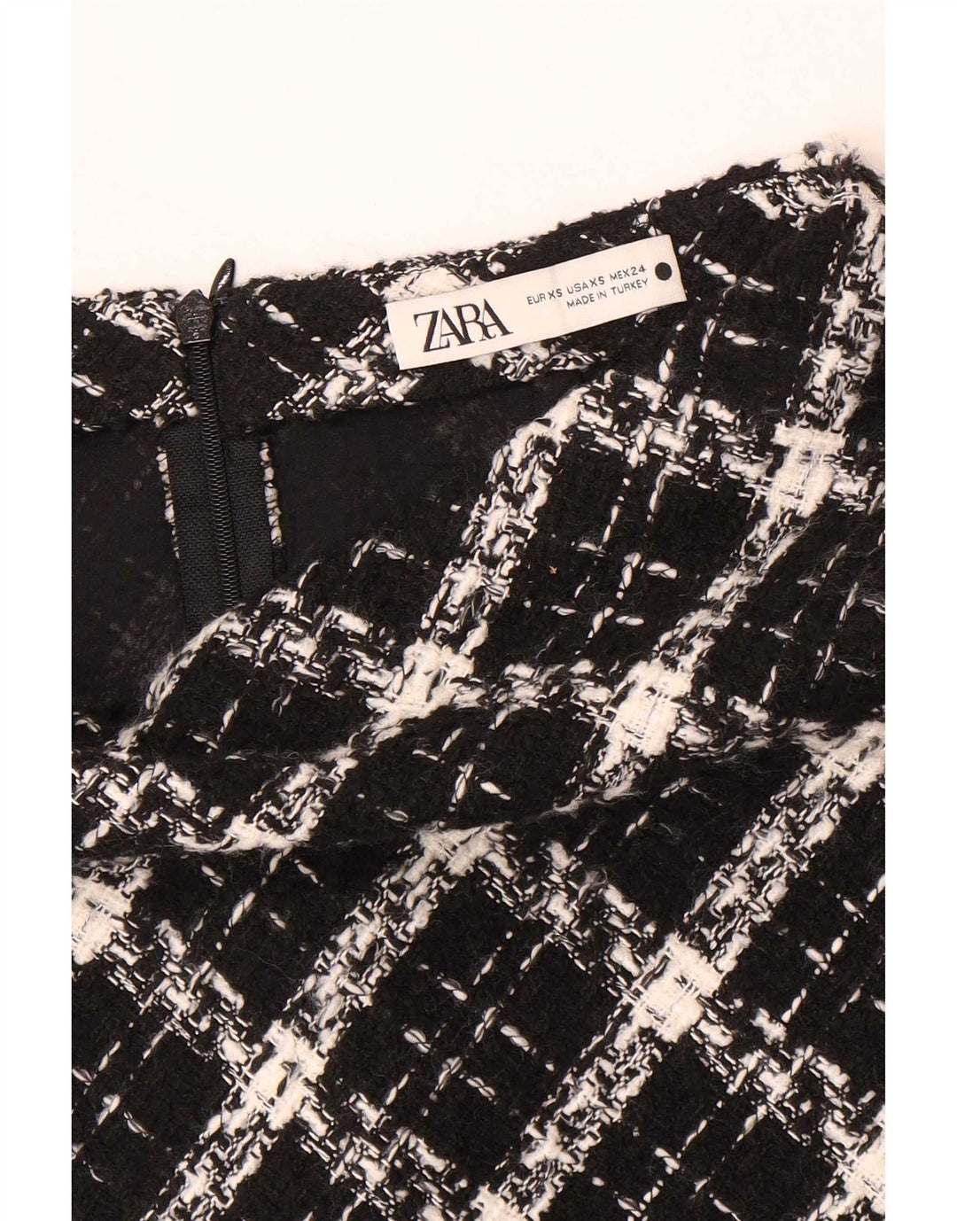 Женская мини-юбка Zara XS W24 в черную клетку
