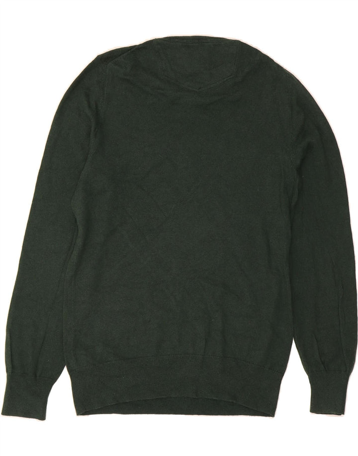 FAT FACE Mens V-Neck Jumper Sweater Medium Green Cotton Vintage Fat Face and Second-Hand Fat Face from Messina Hembry 