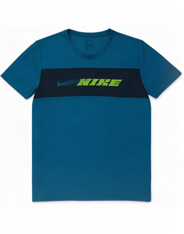 Мужская футболка Nike Dri Fit Standard с графическим рисунком, верх XL, синяя с цветными блоками