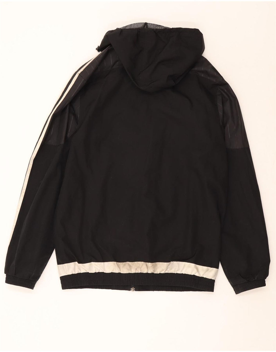 Мужская дождевик ADIDAS с капюшоном UK 38, средний черный, полиэстер с цветными блоками