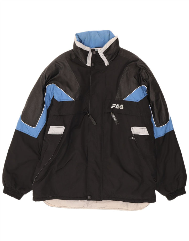 Мужская лыжная куртка Fila IT 56 3XL черная с цветными блоками полиамид