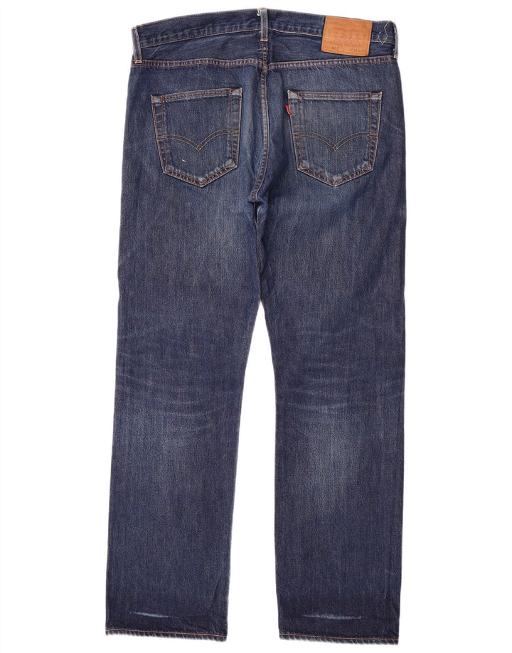 Мужские прямые джинсы LEVI'S 501 W34 L31 синие, хлопок