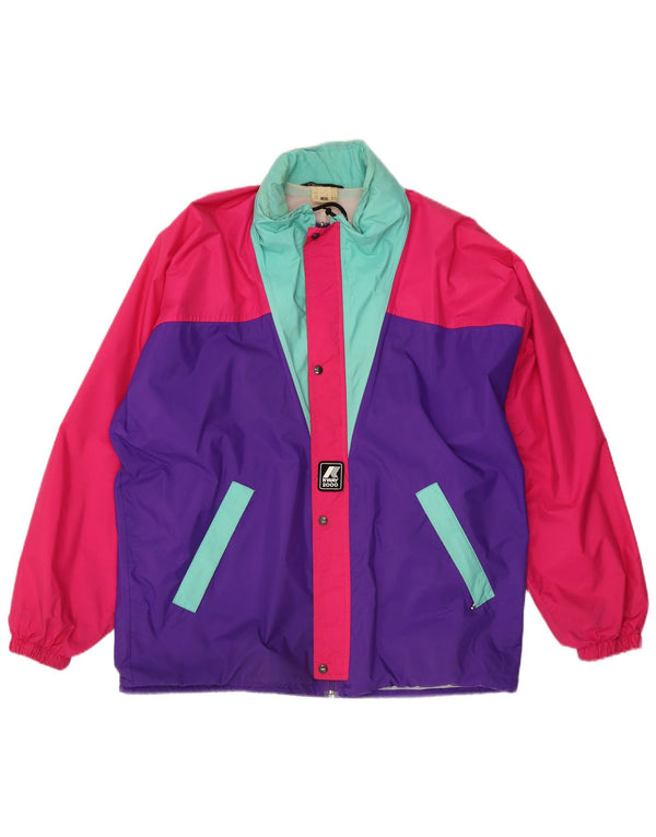 Мужская дождевик K-Way UK 40, большой разноцветный полиамид с цветными блоками