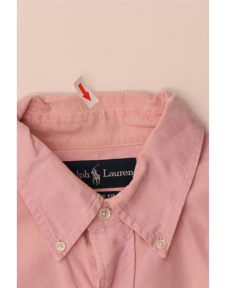 Мужская рубашка классического кроя Ralph Lauren из хлопка среднего розового цвета