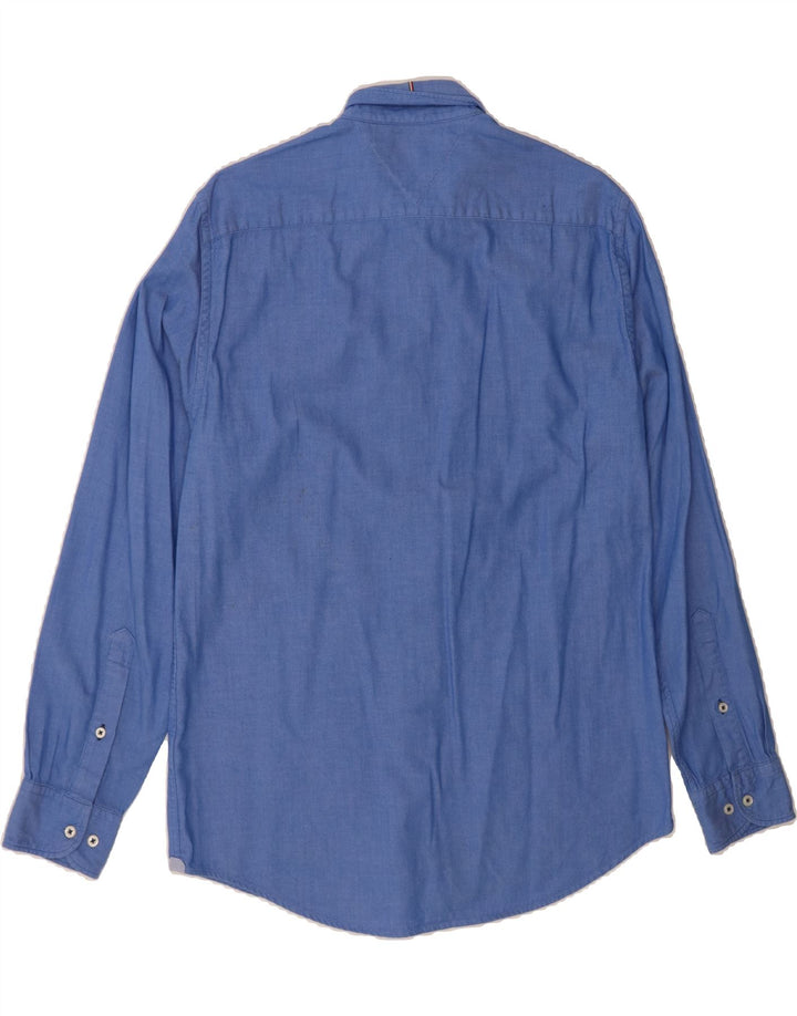 TOMMY HILFIGER Mens Regular Fit Shirt Medium Blue Cotton Vintage Tommy Hilfiger and Second-Hand Tommy Hilfiger from Messina Hembry 