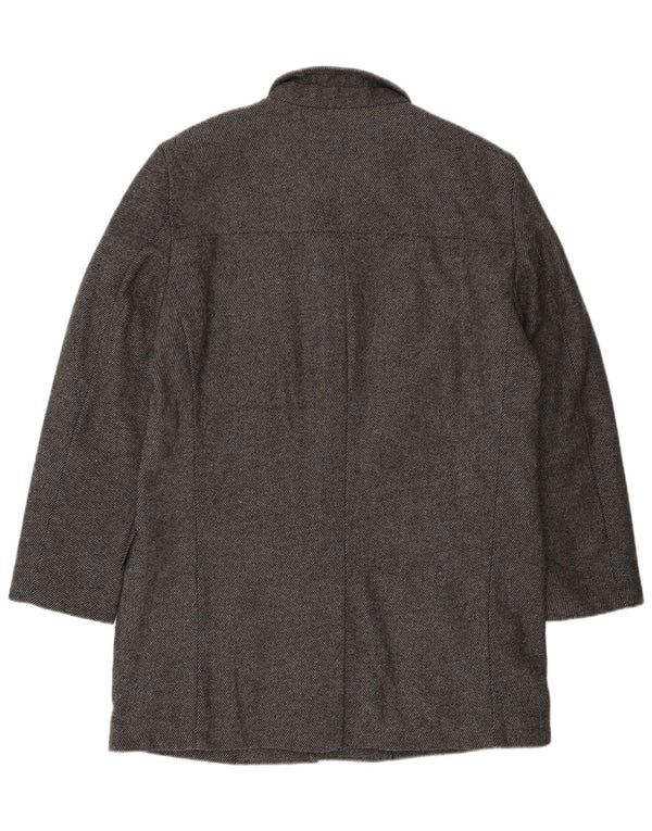 Мужское пальто Bruno Banani UK 44 2XL серое шерстяное в тонкую полоску