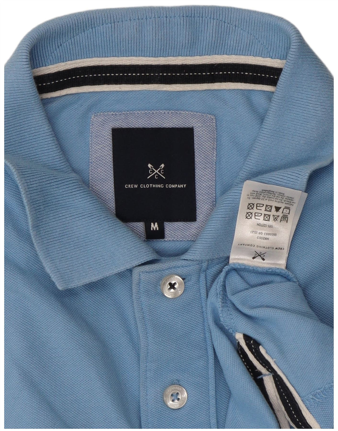 Crew Clothing Мужская рубашка-поло из хлопка среднего синего цвета