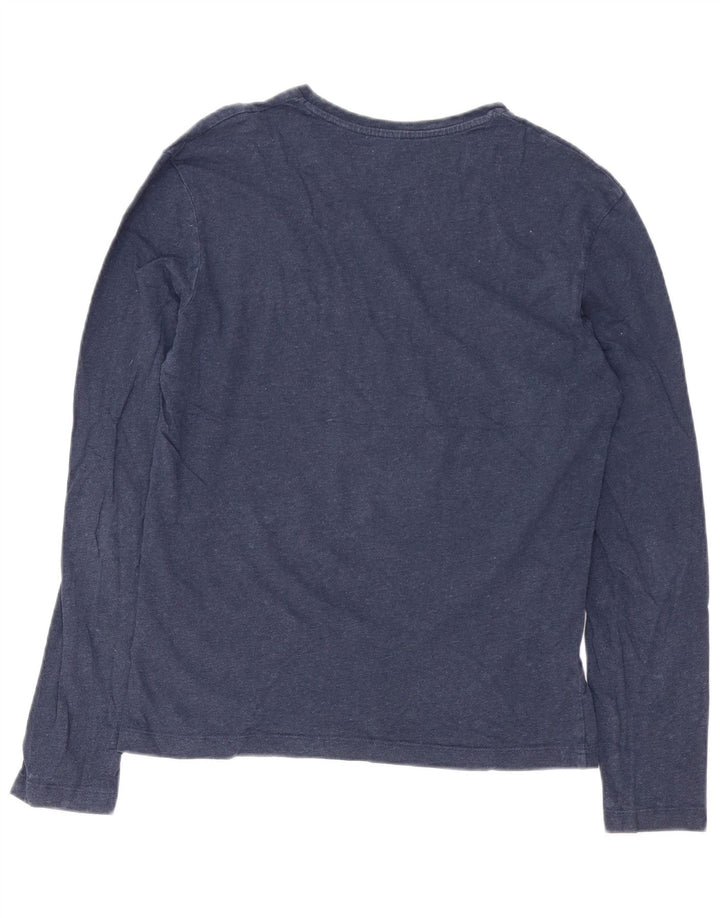 CALVIN KLEIN Мужской топ с рисунком, длинный рукав, маленький, темно-синий, хлопок