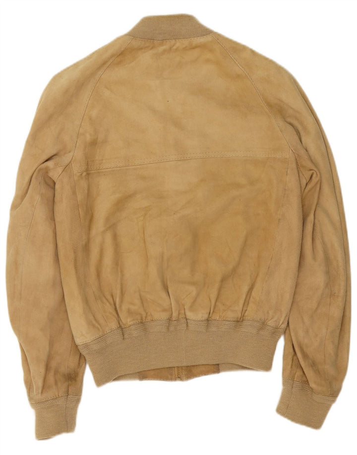 Винтажный мужской замшевый бомбер IT 48 Medium Beige Leather