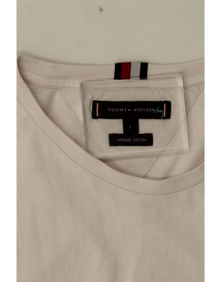 Мужская футболка с рисунком Tommy Hilfiger, большой белый хлопок