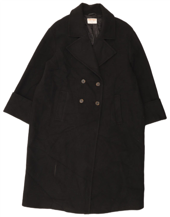 Женское двубортное пальто оверсайз John Lewis UK 18 XL, черный полиэстер