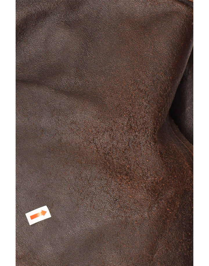 ALAN GORDON Мужская кожаная куртка IT 52 XL Коричневая кожа