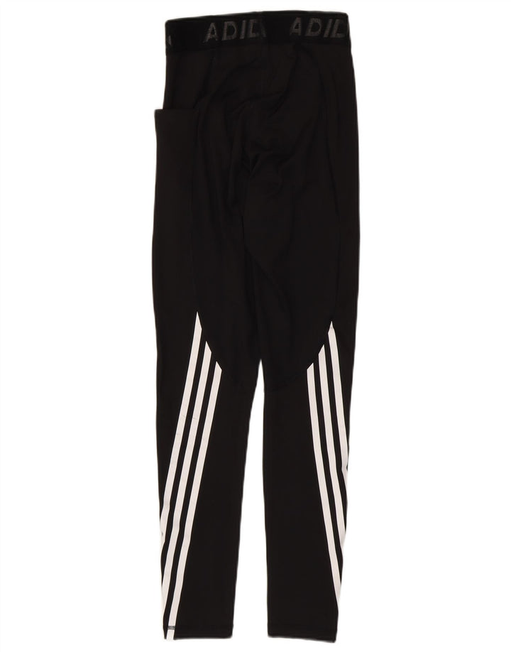 ADIDAS Womens Graphic Leggings UK 4/6 XS Black Polyester