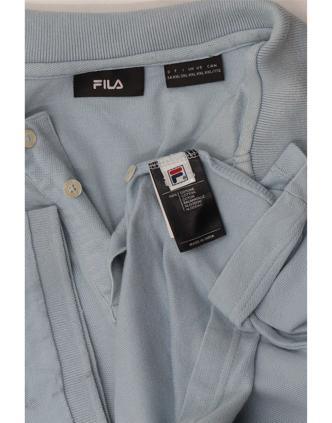 Мужская рубашка-поло Fila 2XL, синяя, хлопок