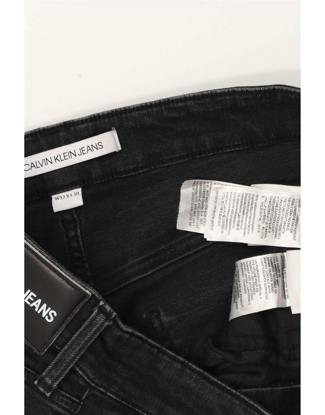 Мужские узкие джинсы Calvin Klein W32 L30, черный хлопок