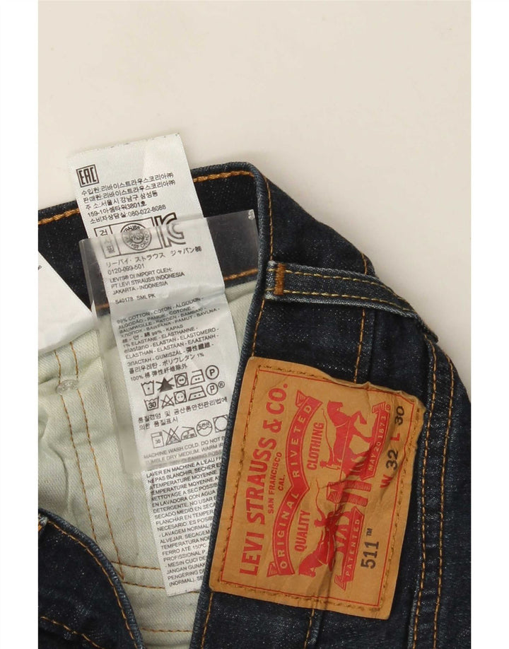 Мужские джинсы Levi's 511 Slim W32 L30 Темно-синие, хлопок