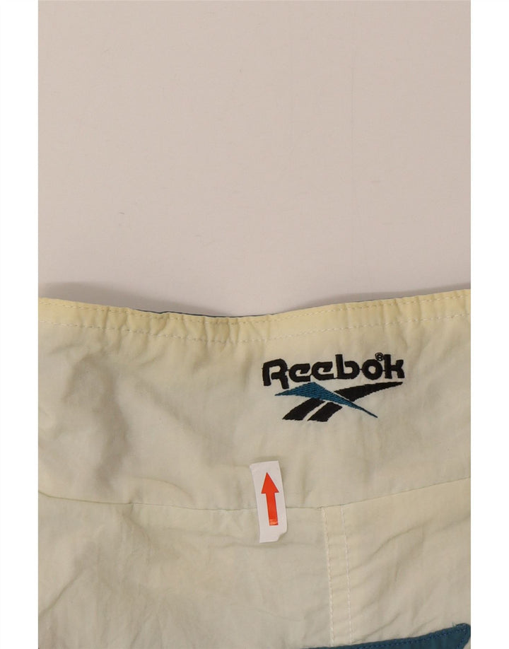 Мужской спортивный костюм Reebok, большая белая полиамидная куртка с цветными блоками