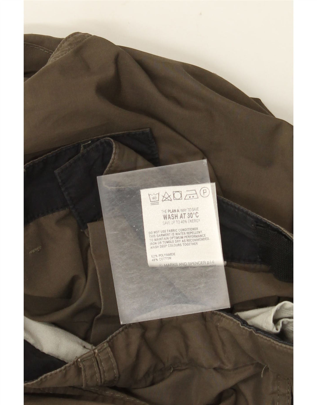 Мужские прямые брюки карго MARKS & SPENCER W40 L31, зеленый полиамид