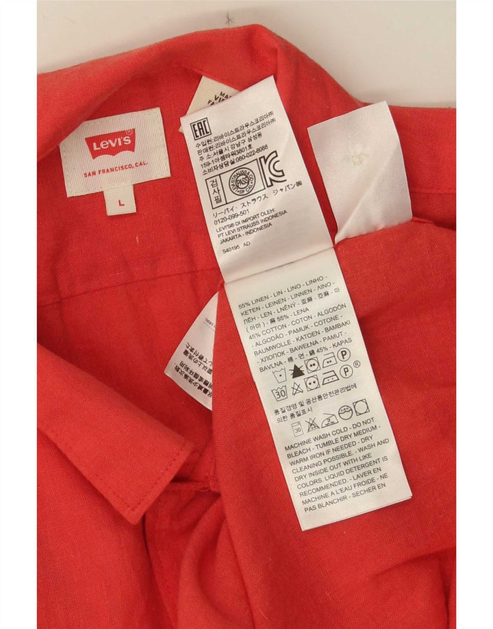 Мужская рубашка с коротким рукавом Levi's, большая красная льняная рубашка