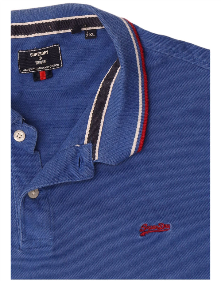 Мужская рубашка-поло Superdry 2XL, синяя, хлопок