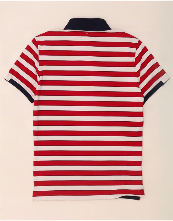 Мужская рубашка-поло для регби Tommy Hilfiger, хлопок в красную полоску среднего размера