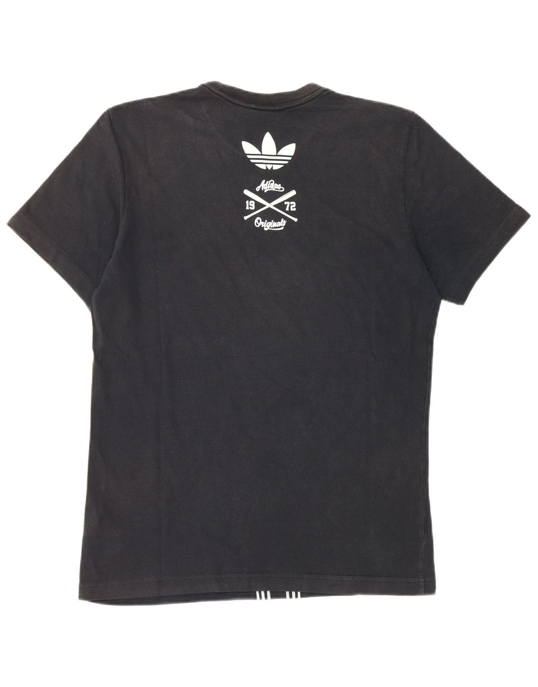 Мужская футболка Adidas с рисунком, маленькая, черная, хлопковая