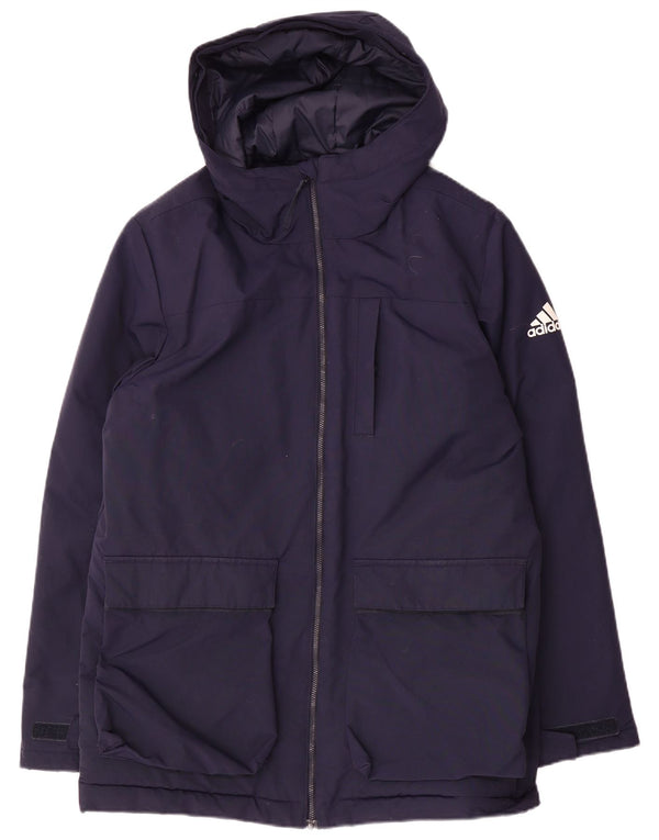 Мужская ветровка Adidas с капюшоном UK 38 Medium Navy Blue Полиамид
