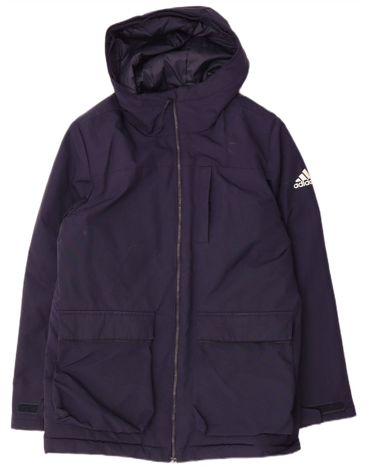 Мужская ветровка Adidas с капюшоном UK 38 Medium Navy Blue Полиамид